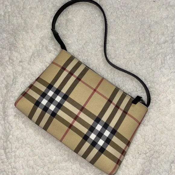 SOLD Burberry Beige House Coated Canvas Pochette Authentic - Picture 4 of 16